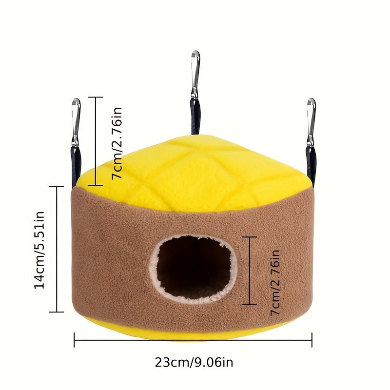 Cabane douillette d'hiver pour cage à oiseaux - Nid suspendu chaud et confortable pour perroquets, perruches, calopsittes et inséparables - Hamac en peluche douce pour cage à oiseaux