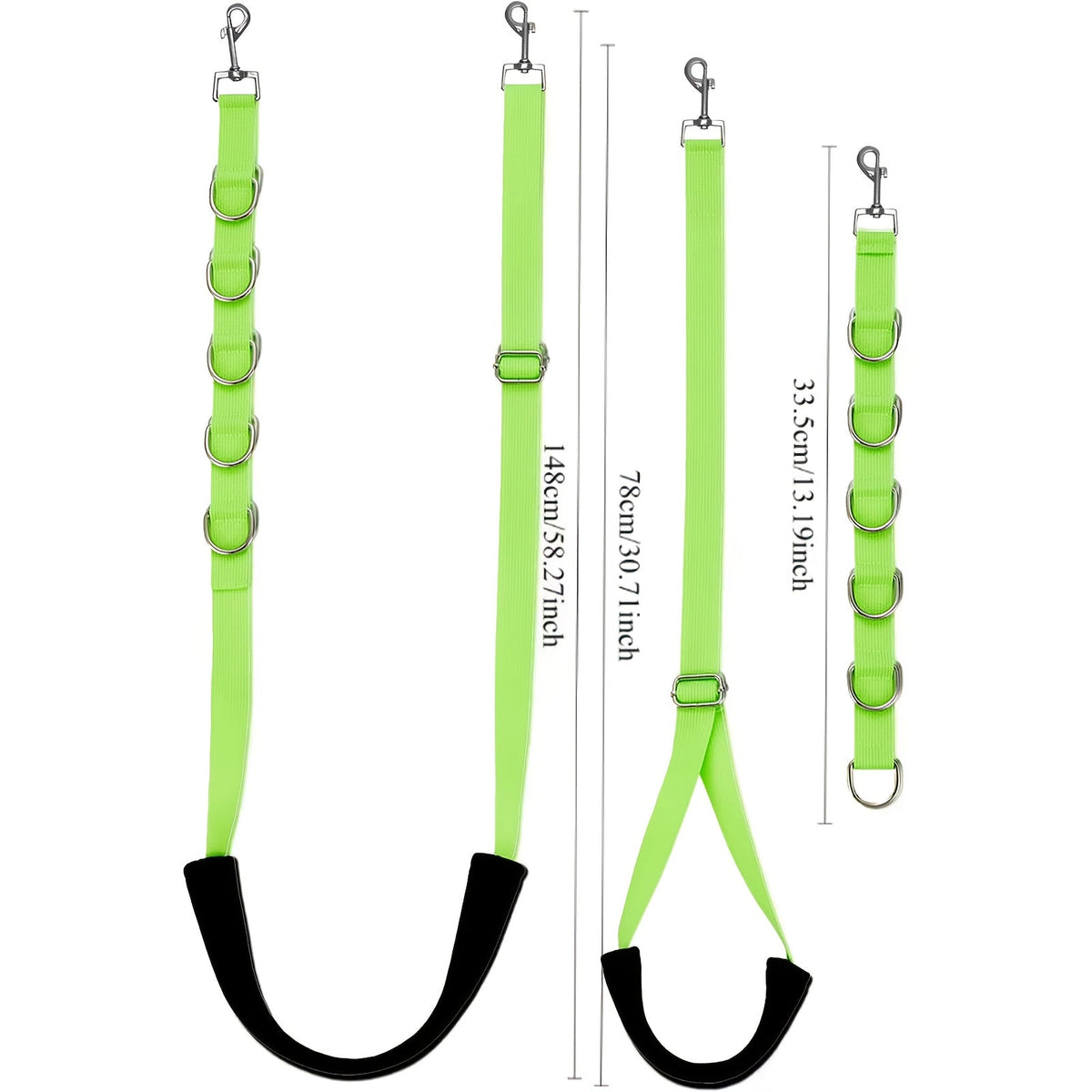 Dog Grooming Restraint Straps 3-Pack Nylon Adjustable - Pet Grooming Table Belly Band Loop Set with Metal D-Ring Hooks for Bathing & Grooming, Multi-Color Safety Restraint Kit for Dogs, Professional & Home Use