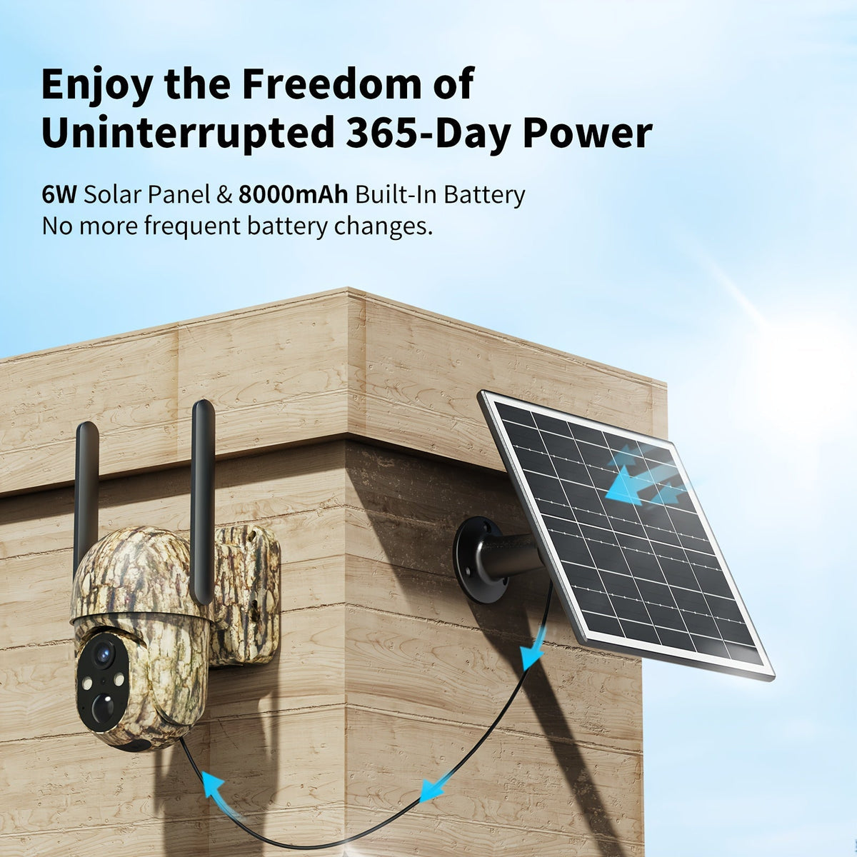 Caméra de surveillance solaire 4G LTE sans fil pour extérieur – Aucune connexion WiFi requise, vision nocturne 4K, vue en direct à 360°, audio bidirectionnel, caméra de chasse étanche pour la surveillance des fermes, ranchs et de la faune
