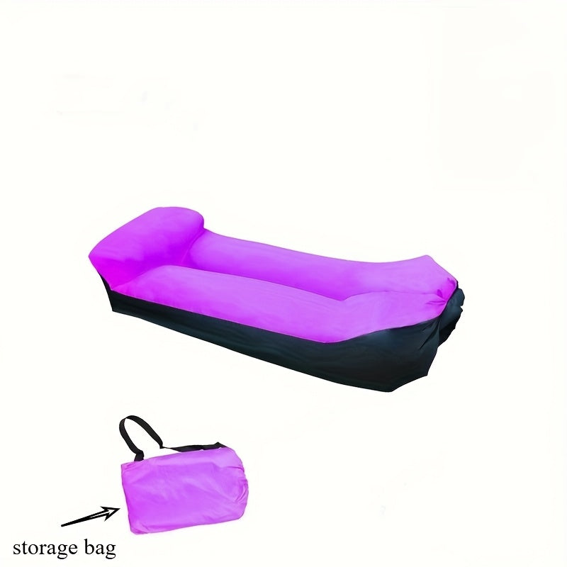 Canapé gonflable portable et fauteuil inclinable pour l'extérieur – Transat robuste semblable à un lit, gonflage et dégonflage rapides, léger et compact pour le camping, la plage, le jardin et les voyages, aucune pompe nécessaire