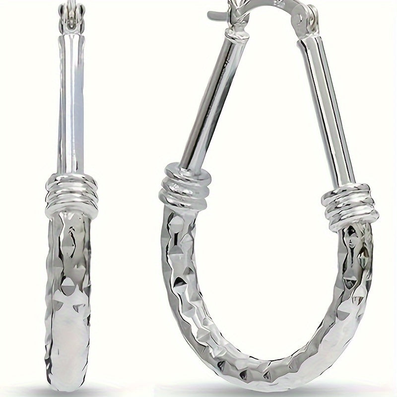 Créoles en argent sterling 925, design italien classique, élégantes et luxueuses, pour le quotidien, cadeau de fiançailles ou de mariage pour femme ou petite amie