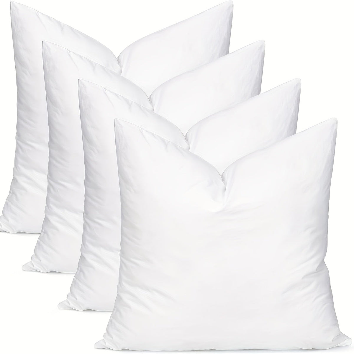 Garnitures de coussin carrées – Rembourrage en fibre neuve hypoallergénique, coussins blancs pour canapé, lit et terrasse, 14 à 20 pouces, lot de 1/2/4, idéal pour la chambre, le salon, le bureau et la décoration extérieure