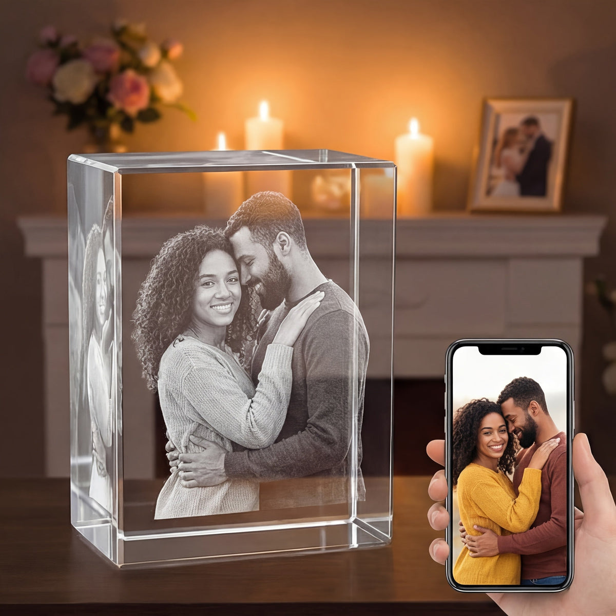 Cube en cristal personnalisé avec gravure sur mesure - Cadeau commémoratif 3D pour chiens et chats, souvenir unique pour la Saint-Valentin, la fête des mères, un anniversaire, cube en cristal avec photo personnalisée pour les amoureux des animaux