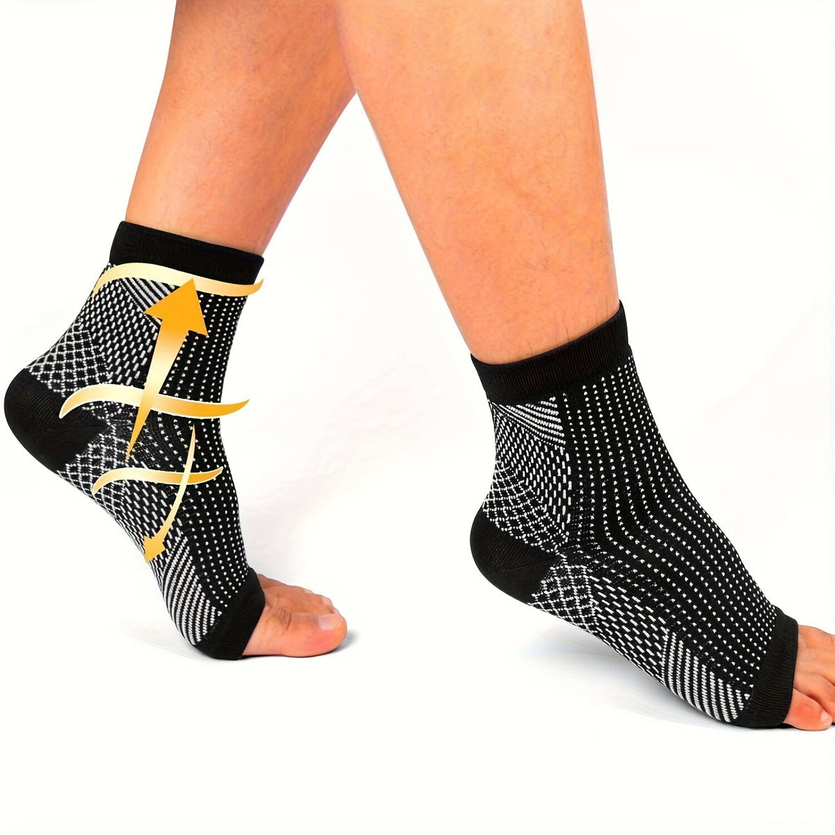 3 paires de chaussettes de compression à bout ouvert pour hommes et femmes, chevillères respirantes pour la course, la randonnée, le cyclisme et le quotidien, S-XL