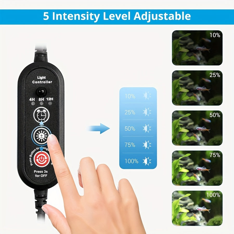 Éclairage LED submersible pour aquarium, lumière multicolore sous-marine pour aquarium, de 19 cm à 89 cm - Tailles multiples, 9 à 66 LED pour décoration d'aquarium d'eau douce et d'eau de mer