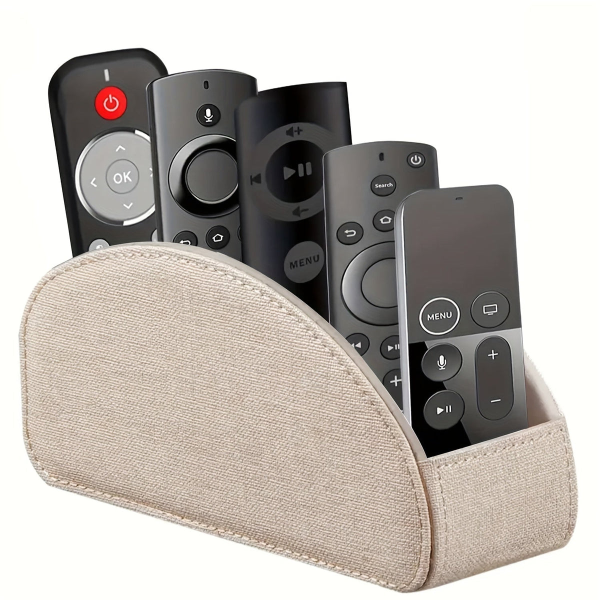 Organisateur de bureau avec 5 compartiments pour télécommandes – Boîte de rangement de chevet pour télécommandes TV, stylos, lunettes, fournitures de bureau et accessoires domestiques