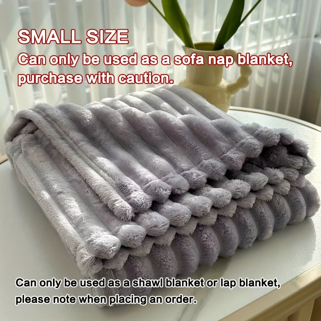 Couverture en polaire ultra-douce imitation fourrure de lapin 3D double face – Couverture confortable toutes saisons pour lit, canapé, voyage, camping | 7 couleurs, 4 tailles : blanc, gris foncé, rose, kaki, violet, gris
