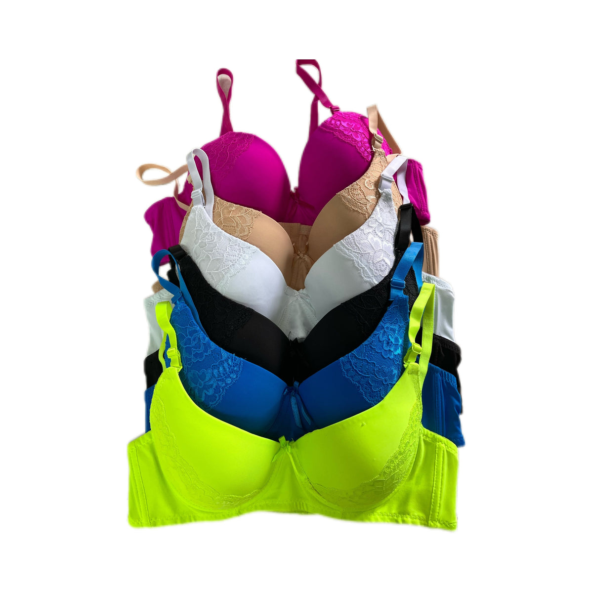 Lot de 6 soutiens-gorge T-shirt pour femme, multicolores, sans armatures, sans coutures, confort au quotidien, bonnets B C D DD, tailles 30A à 42DD