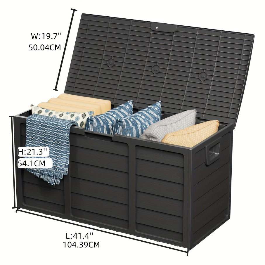 Coffre de rangement extérieur en résine de 284 litres avec poignées pour accessoires de piscine, outils de jardin et équipement de camping
