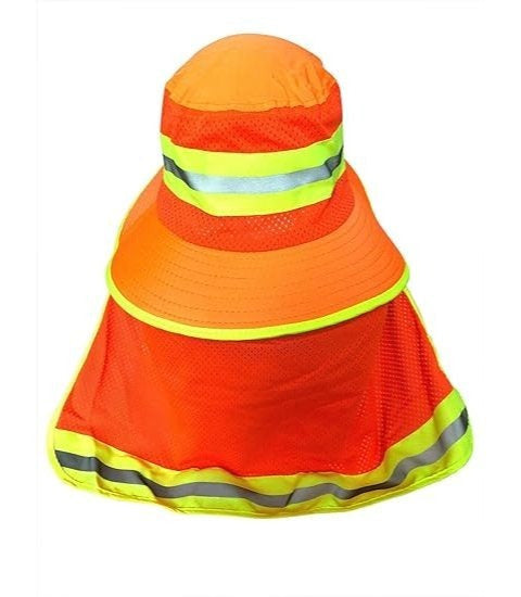 Chapeau de soleil réfléchissant haute visibilité pour homme avec protège-nuque – Bob à large bord, protection UV UPF, maille respirante à séchage rapide, chapeau pour la pêche, la randonnée et le camping en plein air