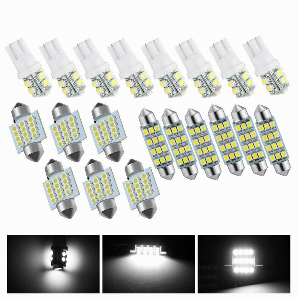 Kit de 40 ampoules LED intérieures pour voiture, T10 W5W 31 mm 42 mm, 6000K blanc froid 12V, sans erreur, pour éclairage de carte, plafonnier, porte, coffre et courtoisie, ensemble de remplacement pour la plupart des voitures