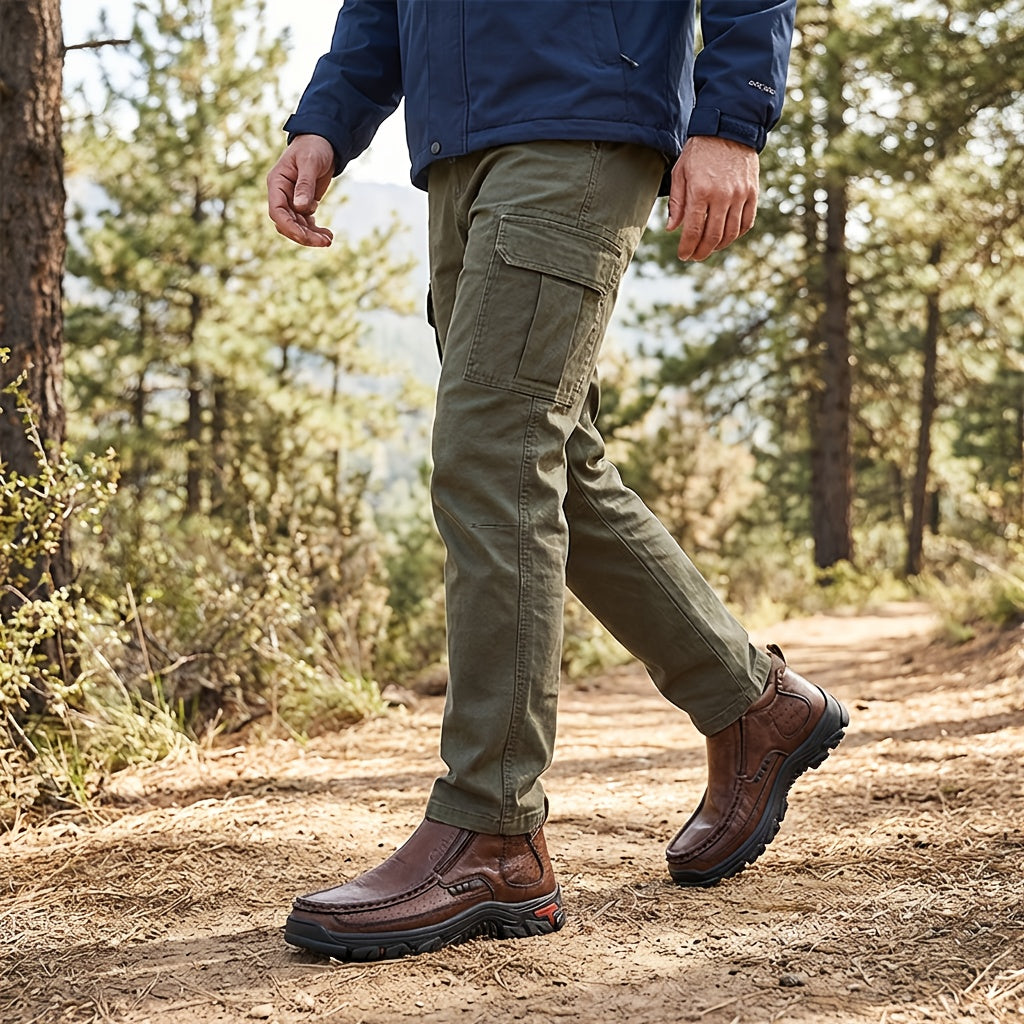 Bottines à enfiler cousues main pour homme GREKS, mocassins décontractés style Chukka, semelle antidérapante pour la randonnée, la conduite et le quotidien – chaussures légères et confortables pour homme