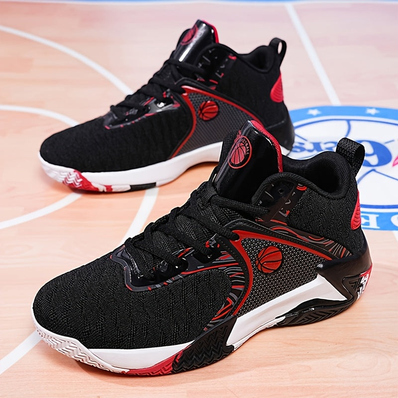 Chaussures de basket-ball montantes pour hommes, semelle en caoutchouc antidérapante, baskets à lacets respirantes pour hommes, chaussures de sport durables pour la course, 3 couleurs, tailles US 6,5-13,5, soutien de la cheville avec amorti