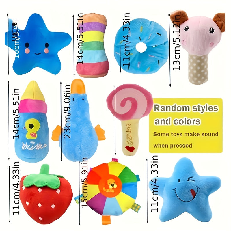 Lot de 5 petits jouets à mâcher en peluche pour chiens - Jouets dentaires pour chiots, styles et couleurs aléatoires, assortiment de jouets mignons