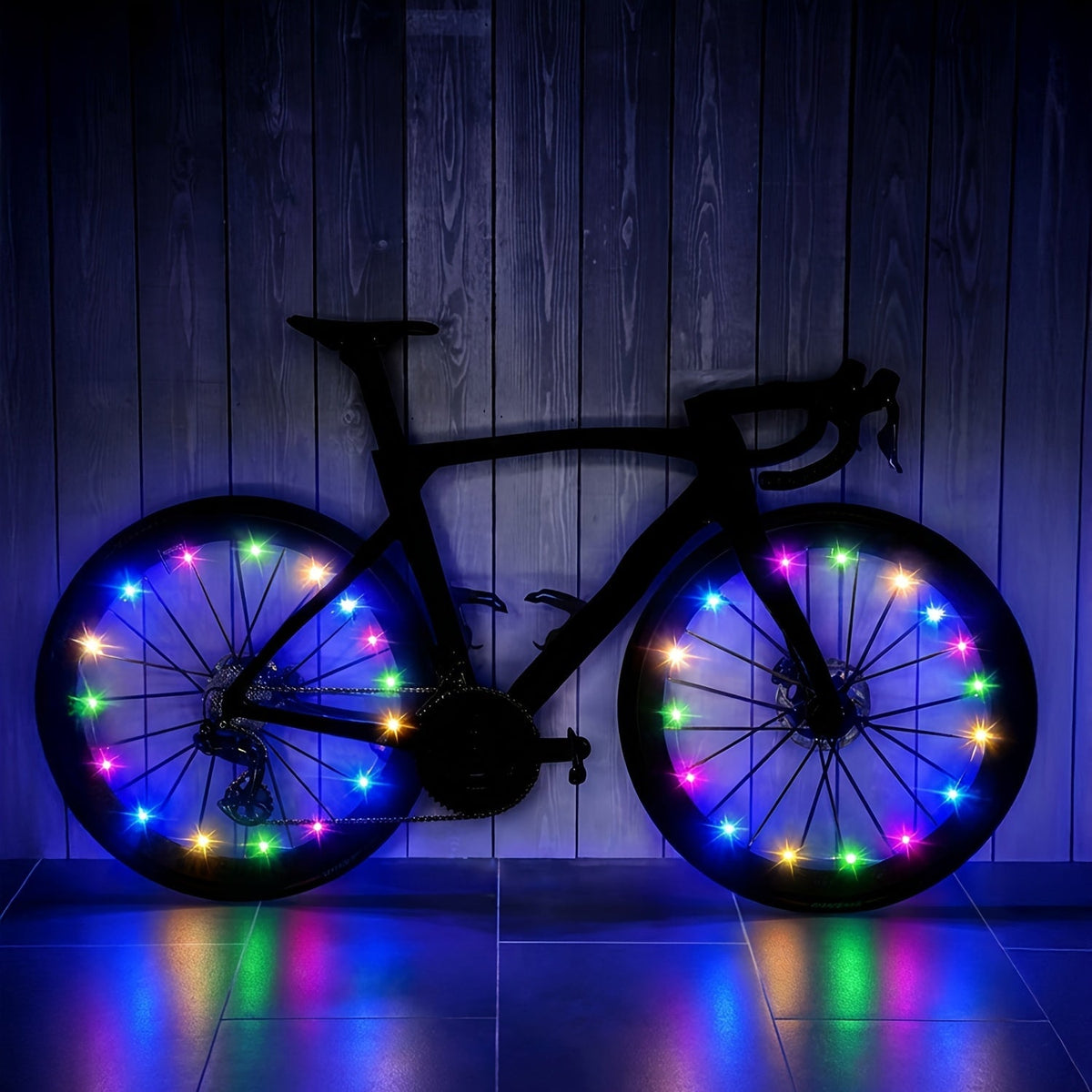 Lot de 2 lumières LED pour roues de vélo - Éclairage de rayons ultra-lumineux pour vélo, avertisseur de sécurité pour cyclisme de nuit, accessoires de décoration multicolores pour vélo