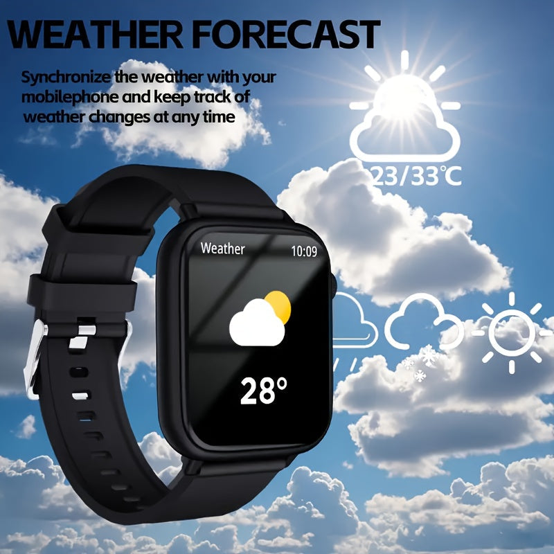 Montre intelligente pour hommes et femmes, étanche IP68, écran tactile complet de 1,83 pouce – Appels et messages sans fil, podomètre, suivi de fitness, compatible iPhone et Android, 6 options de couleur