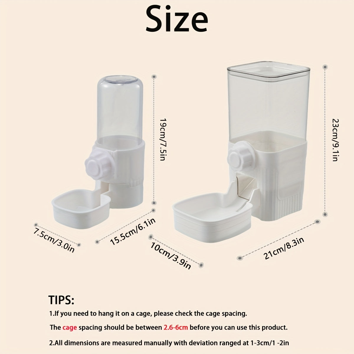 Distributeur automatique de nourriture et d'eau par gravité à suspendre pour lapins, chats, chiens et cochons d'Inde, ensemble abreuvoir et mangeoire, 1,2 L / 0,5 L