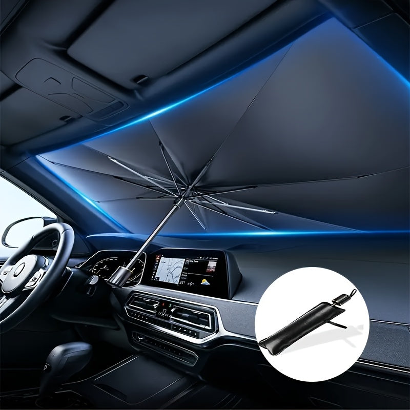 Pare-soleil de pare-brise de voiture pliable - Protection UV et isolation thermique pour fenêtre avant, accessoire de refroidissement estival portable, garde l'intérieur au frais, design facile à plier et à ranger
