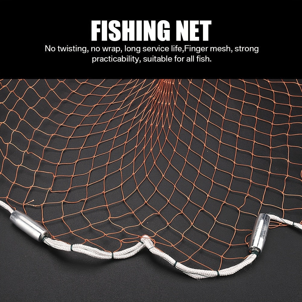 Épervier de pêche avec lests en zinc et filet en nylon résistant – Filet à lancer grand diamètre pour eau douce et eau salée, options 2,4 m, 3,6 m, 4,8 m pour la pêche au bar, aux appâts et au piège