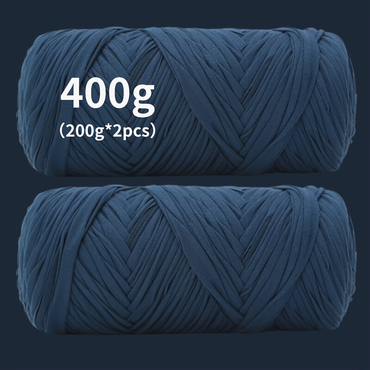 Fil de coton pour t-shirt 400 g (2 x 200 g) mélange de coton épais en 49 couleurs – Fil épais et doux pour paniers au crochet, sacs, tapis, projets de macramé et tricot – Fil de loisirs créatifs idéal pour les débutants