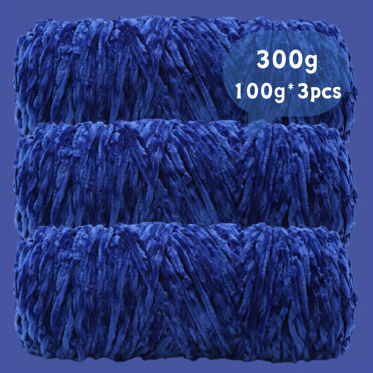 Fil chenille velours, lot de 3 pelotes de 300 g (3 x 100 g), laine douce et épaisse pour tricot et crochet, 47 couleurs, idéal pour débutants, artisanat de luxe pour pulls, écharpes, bonnets, poupées, sacs, amigurumi et projets DIY