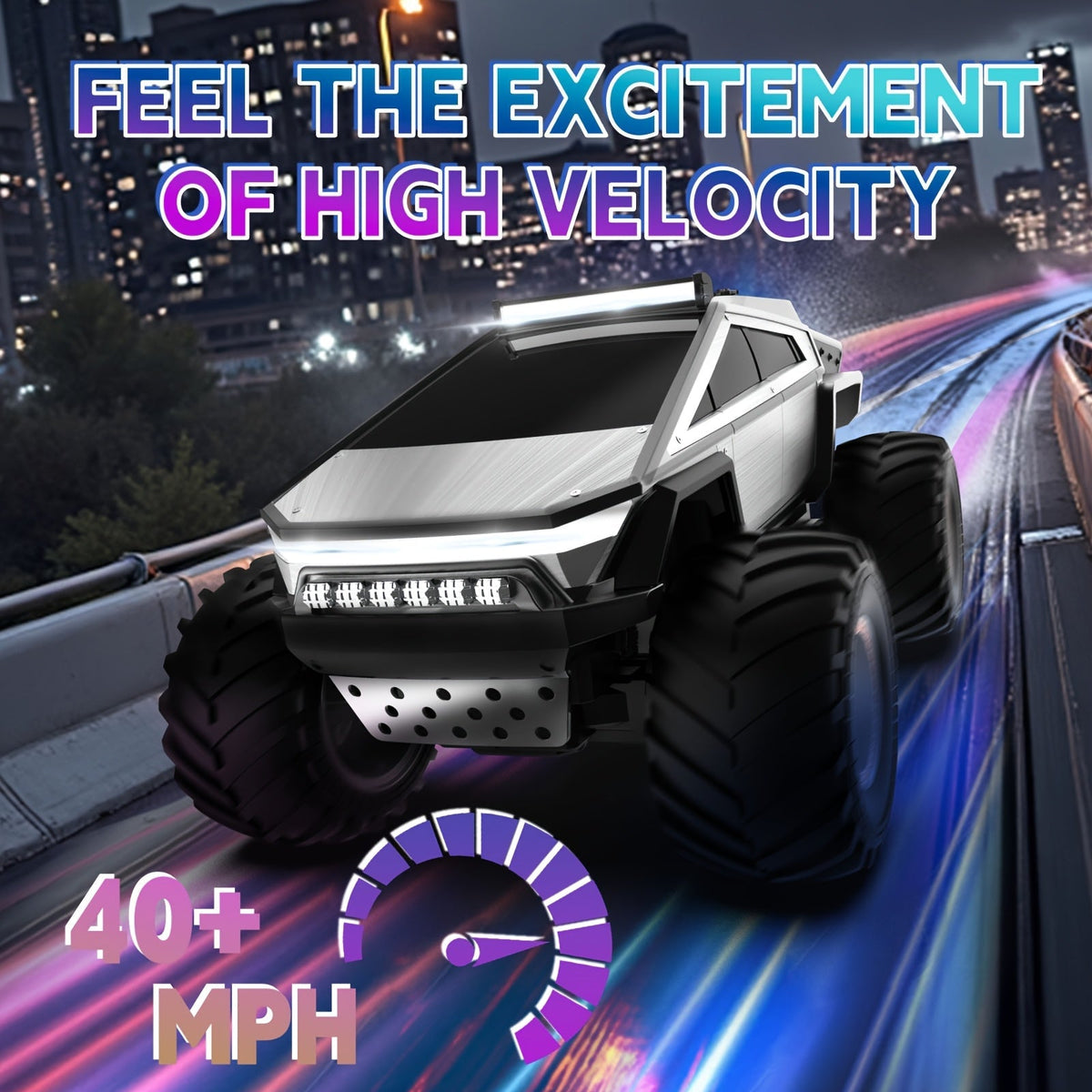 Monster Truck télécommandé 1:14 1:18, voiture RC tout-terrain 4WD 2,4 GHz avec lumières LED, effet fumée, son réaliste, carrosserie en métal et grandes roues pour enfants et adultes
