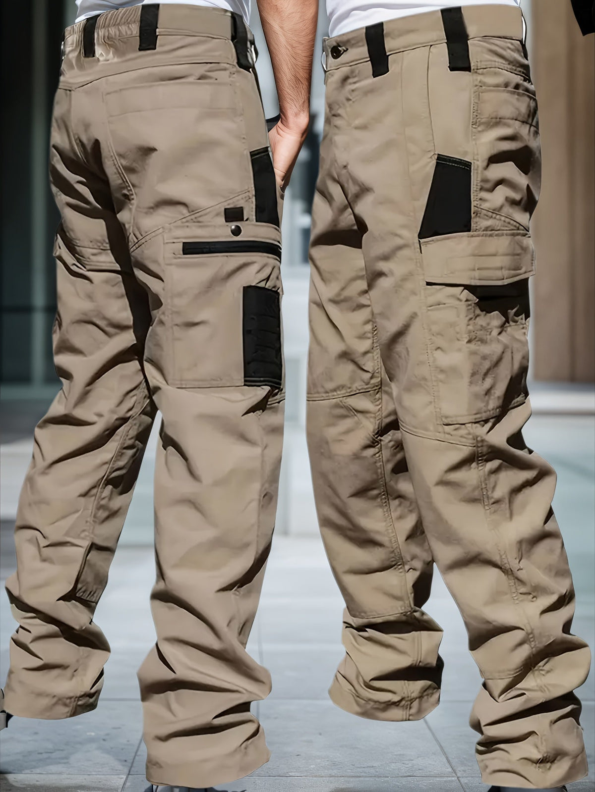 Pantalon cargo tactique pour homme, lot de 2, tissu ripstop, multi-poches, pantalon de travail d'extérieur pour camping, randonnée, chasse, pêche, coupe droite, passants de ceinture, S-XXXL