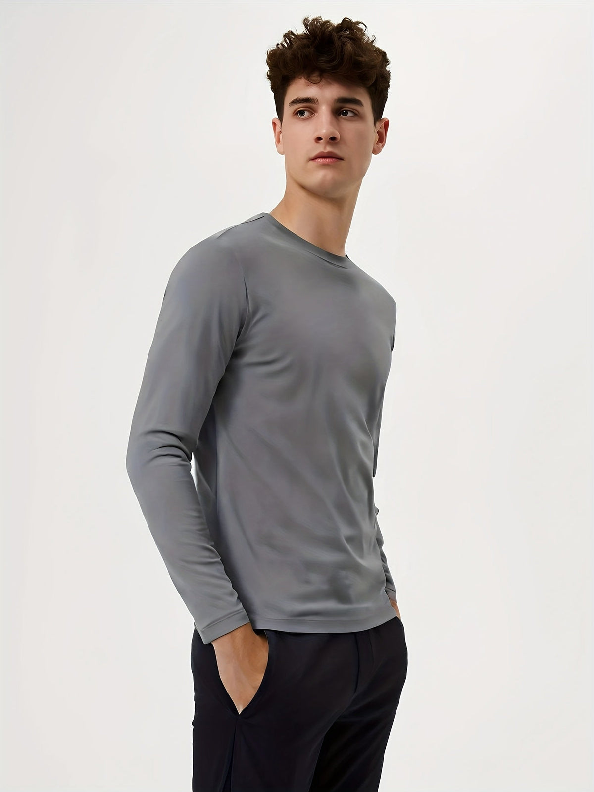 Lot de 5 t-shirts à manches longues pour homme – T-shirt de sport à séchage rapide, 100 % polyester, anti-humidité, S-3XL, idéal pour la course, l'entraînement, la randonnée, le golf et le quotidien