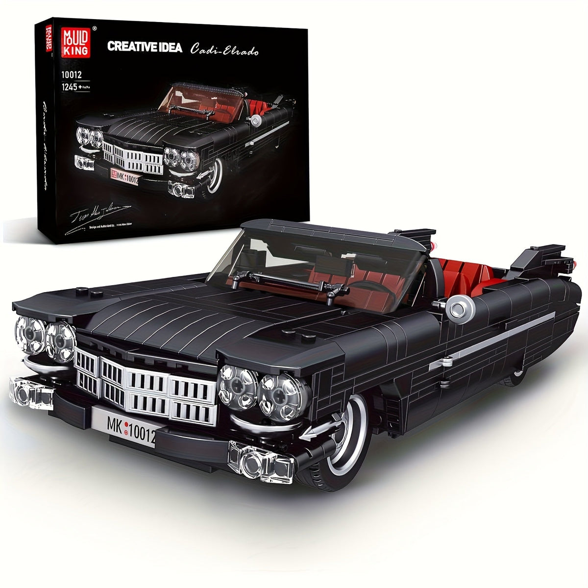 Kit de construction de voiture de sport noire Mould King 10012, 1245 pièces, ensemble de construction de modèle de supercar MOC - Modèle d'exposition version statique, cadeau créatif pour adultes et collectionneurs 14 ans et plus