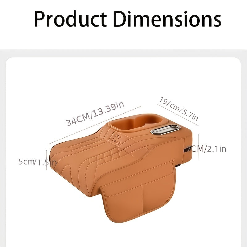 Rehausseur d'accoudoir de console centrale de voiture avec boîte à mouchoirs et porte-gobelet, organisateur de rangement, noir, beige, orange, rouge, marron, pour la plupart des voitures et SUV