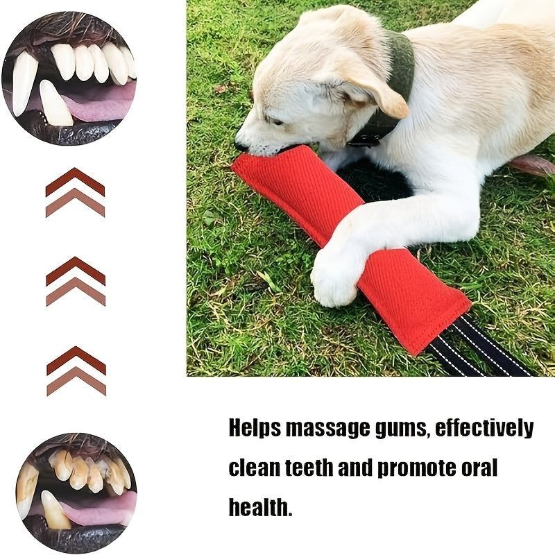 Lot de 2 jouets corde de tir à la corde à deux poignées pour chien – Jouets à mâcher interactifs et ergonomiques pour petits et chiens moyens, jouet à tirer durable pour le nettoyage des dents, pour le renforcement des liens et le dressage, noir et rouge