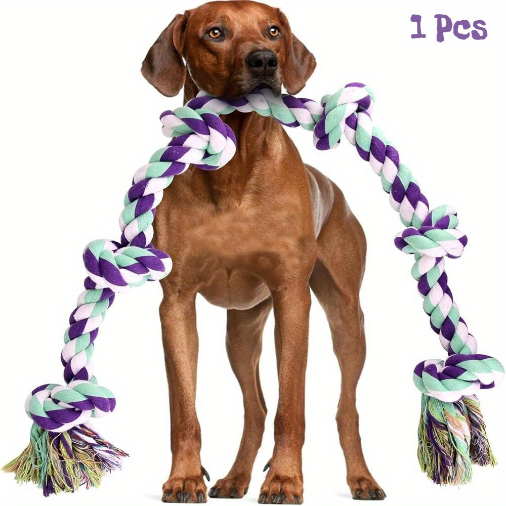 Jouet à mâcher en corde pour chien indestructible à 6 sections – Corde de traction robuste pour chiens moyens et grands de plus de 36 kg, fibres dentaires pour le nettoyage des dents, jouet à mâcher non toxique et sûr pour les mâcheurs agressifs