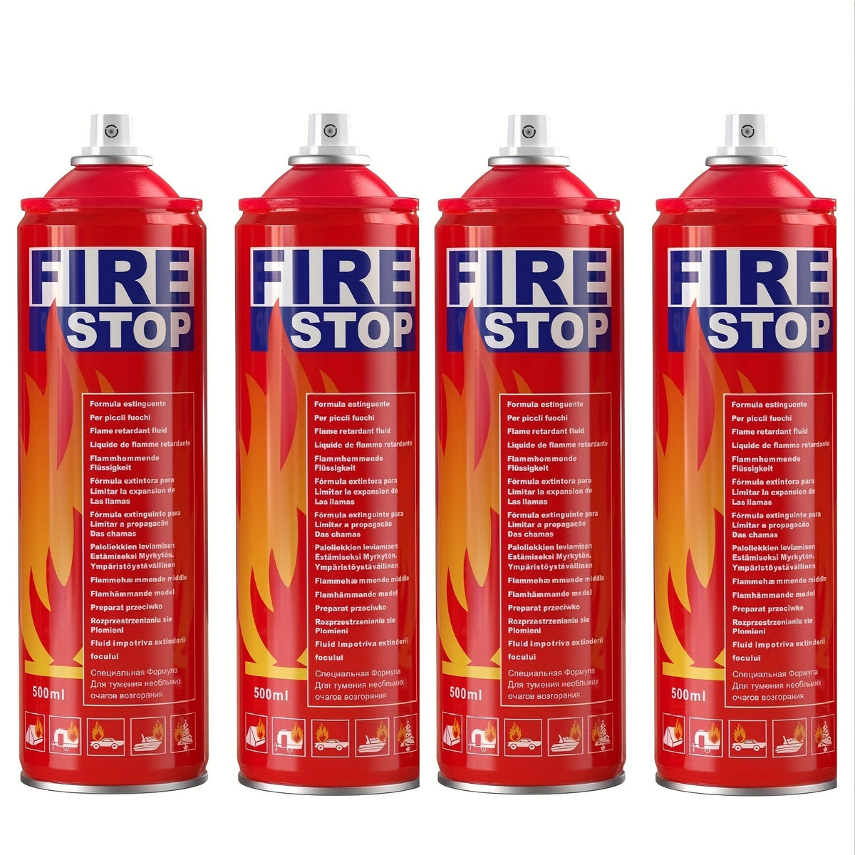 Mini extincteur portable pour maison, voiture, cuisine et bateau – Petit extincteur 4-en-1 avec support de fixation, lot de 2 et lot de 4, sécurité incendie essentielle pour chaque pièce et véhicule