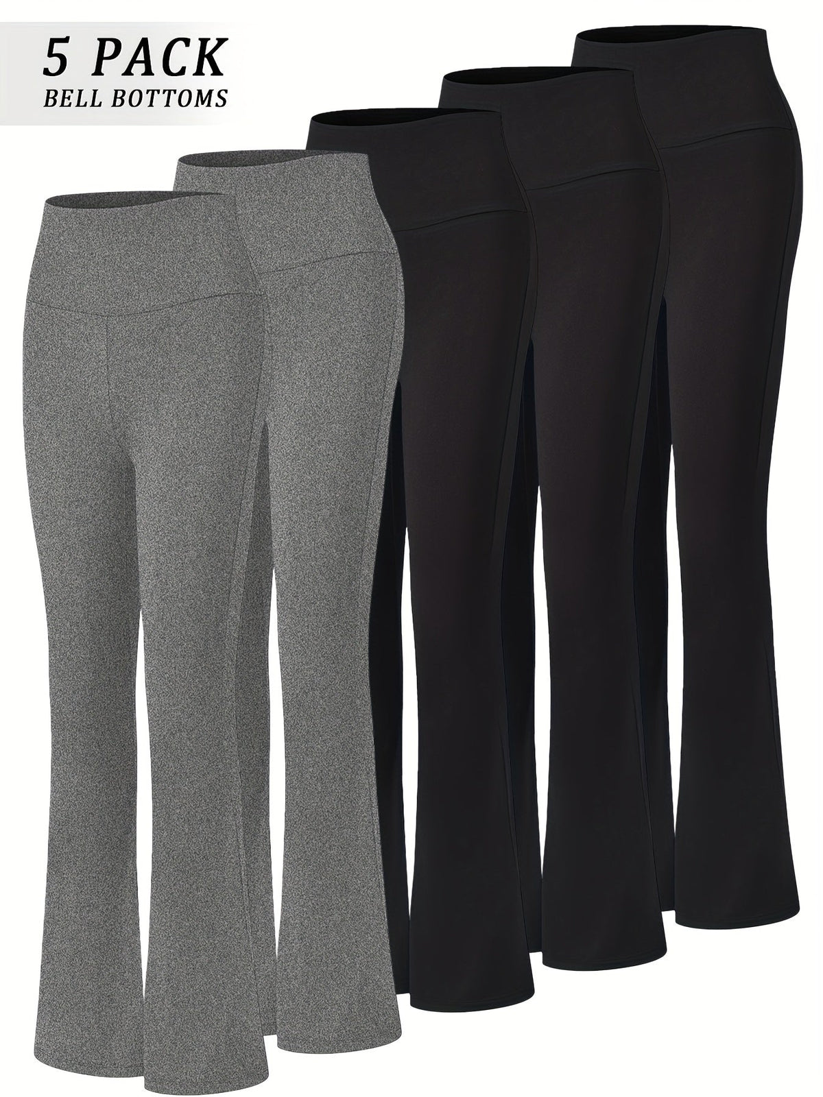 Lot de 5 pantalons de yoga taille haute évasés pour femmes, leggings gainants coupe bootcut, extensibles et doux, pour yoga, sport, danse, pilates, toutes saisons, tailles S-XXL