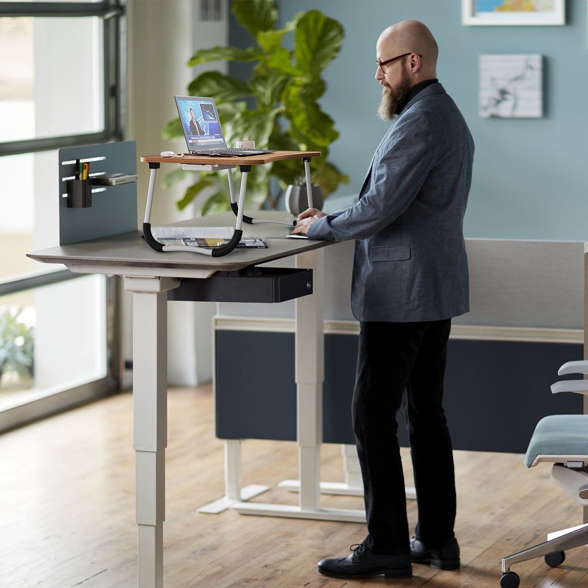 Plateau de lit pour ordinateur portable et repas – Grand plateau de petit-déjeuner avec porte-gobelet et tiroir pour canapé, sol, étude, lecture et écriture, table d'appoint portable