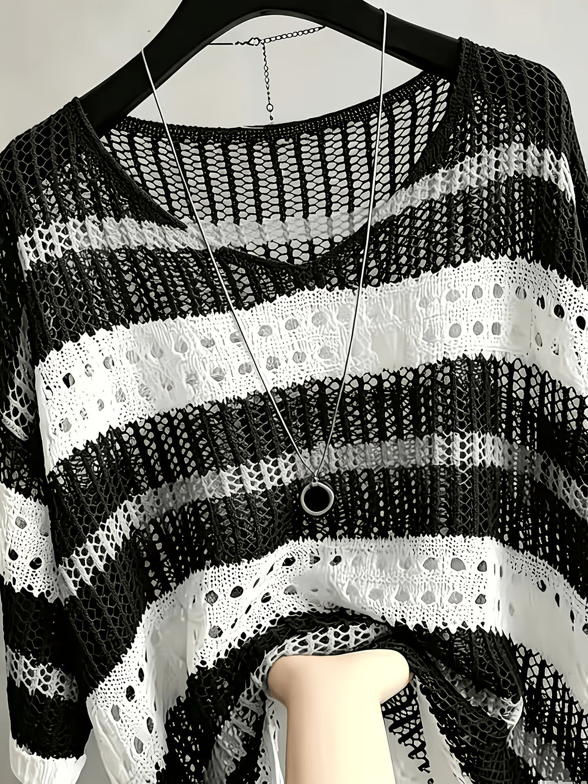 Cache-maillot de plage ajouré à manches mi-longues pour femme, élégante tunique ample style bohème pour vacances d'été, violet clair, blanc, cyan, noir, S M L XL