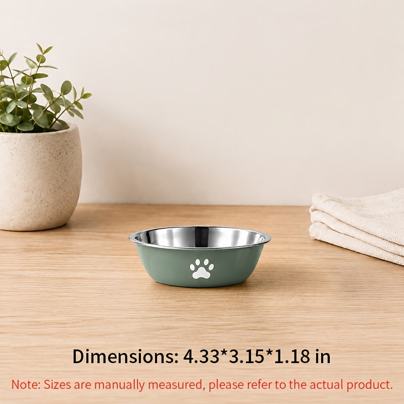Stainless Steel Pet Bowl with Non-Slip Base β Colorful Printed Food & Water Dish for Cats and Dogs, Durable Easy-Clean Feeding Bowl for Small Medium Large Pets