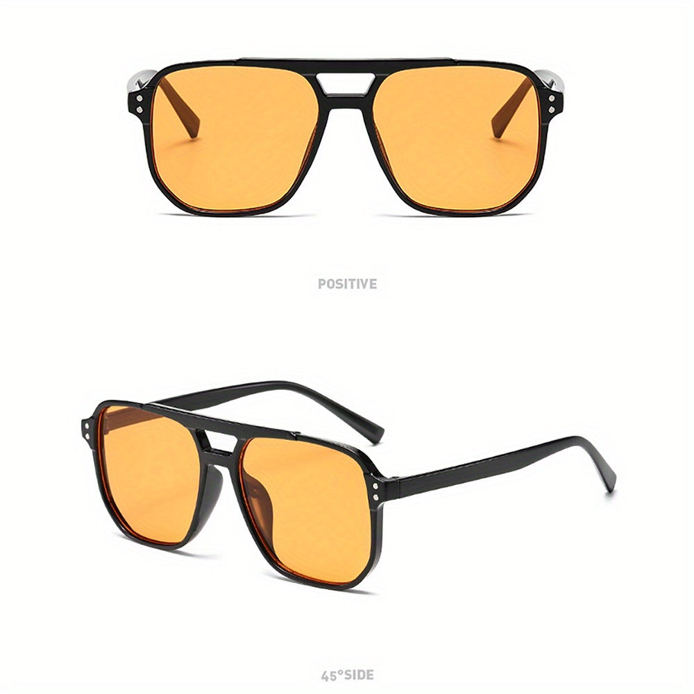 Lot de 3 lunettes de soleil rectangulaires à motif léopard pour femme – Lunettes de mode avec monture en polycarbonate, double pont et verres réfléchissants, idéal pour le quotidien, les festivals d'été, les anniversaires et la fête des mères