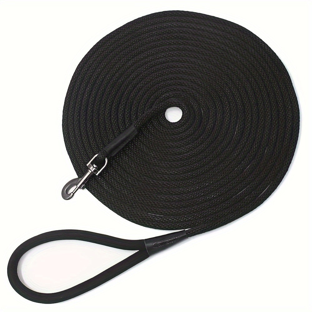 Laisse de dressage longue en nylon 4,5 m, 9 m, 15 m – Longe de rappel pour le dressage de chiens de petite, moyenne et grande taille, pour le camping, la randonnée, la plage et l'entraînement à la liberté en extérieur