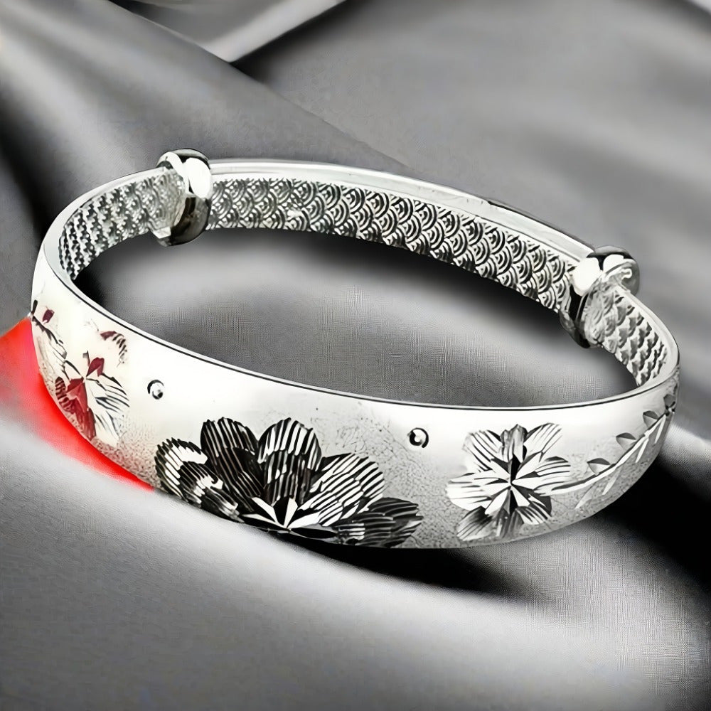 Bracelet ajustable coulissant pour femme en argent sterling 925 – Jonc élégant à fermoir coulissant en argent et or, cadeau idéal pour maman, la fête des mères, un anniversaire ou toute occasion spéciale
