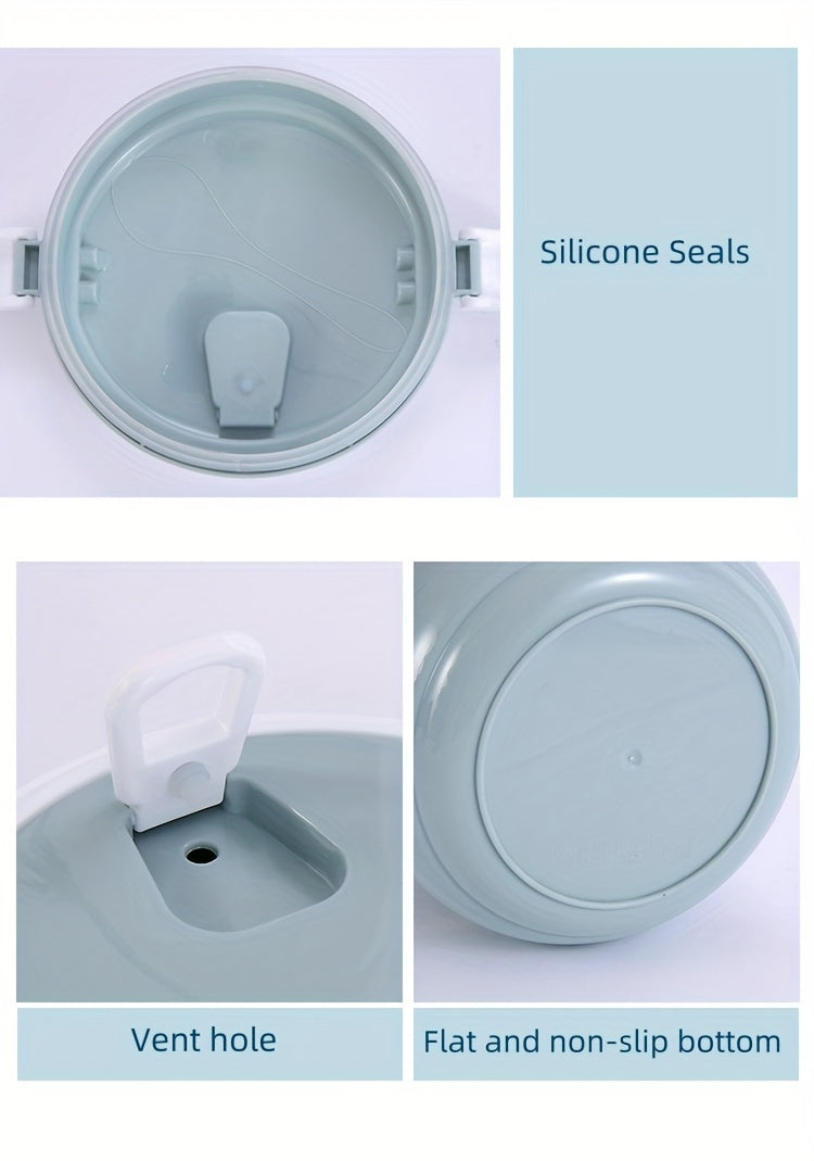 Ensemble de boîtes à lunch isothermes en acier inoxydable, 2/3/4 étages – Bento empilable avec couvercle, récipient alimentaire cylindrique étanche de 1,4 L pour le bureau, l'école, le camping, les pique-niques et l'usage en extérieur