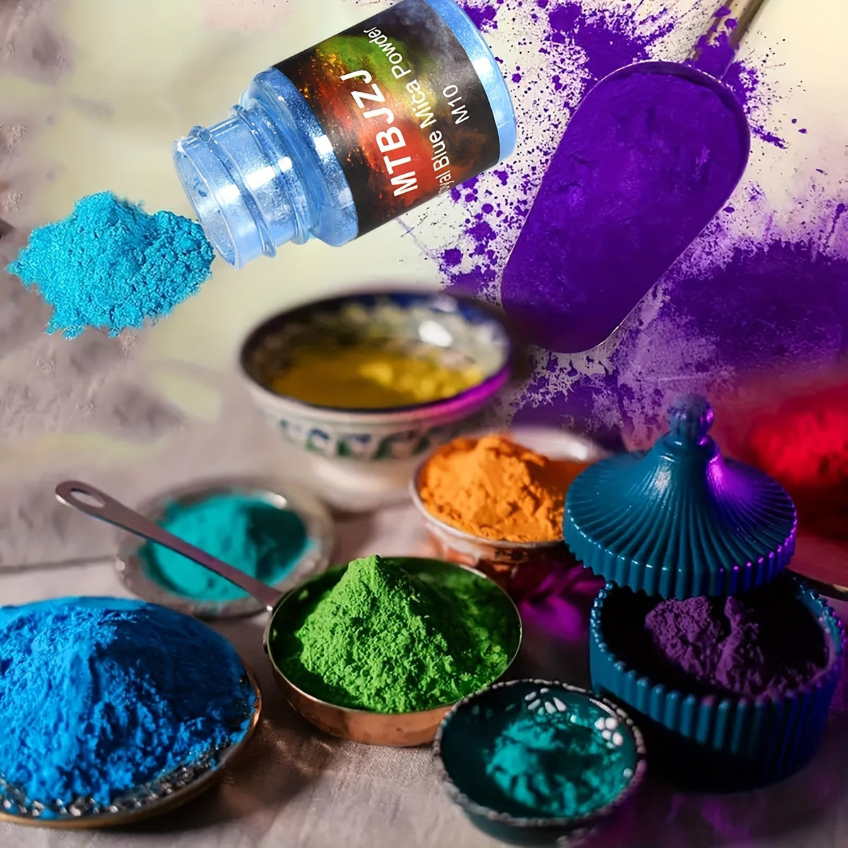 Set de 28 poudres de pigments pour résine – Pigments fins sans bulles pour art en résine, création de bijoux, bricolage et débutants, couleurs variées éclatantes – Qu Gofang