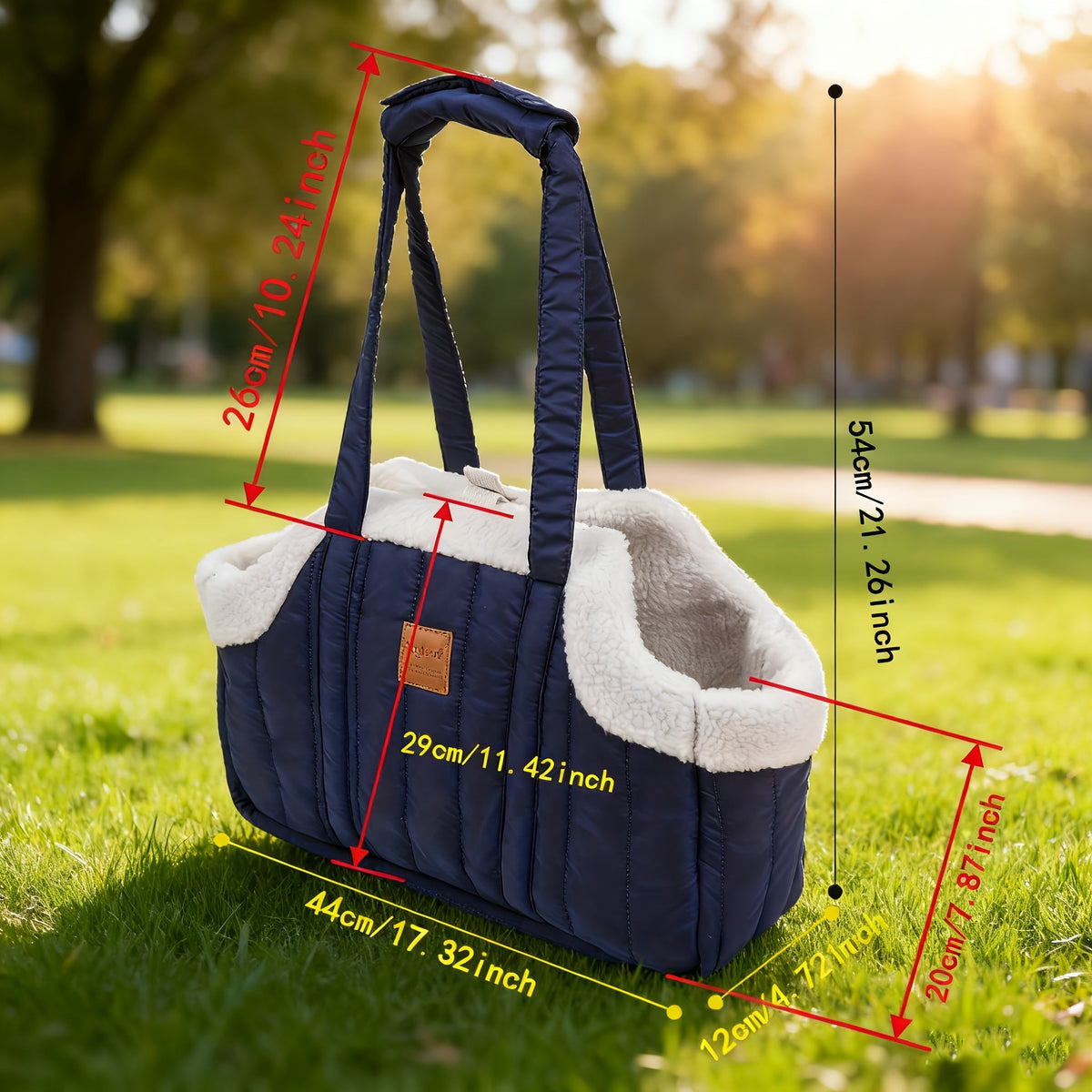 Sac de transport d'hiver pour animaux avec fermeture à pression – Sac fourre-tout chaud et confortable pour petits chiens et chats, idéal pour les activités en extérieur, disponible en marron, noir, beige, rose, vert et bleu