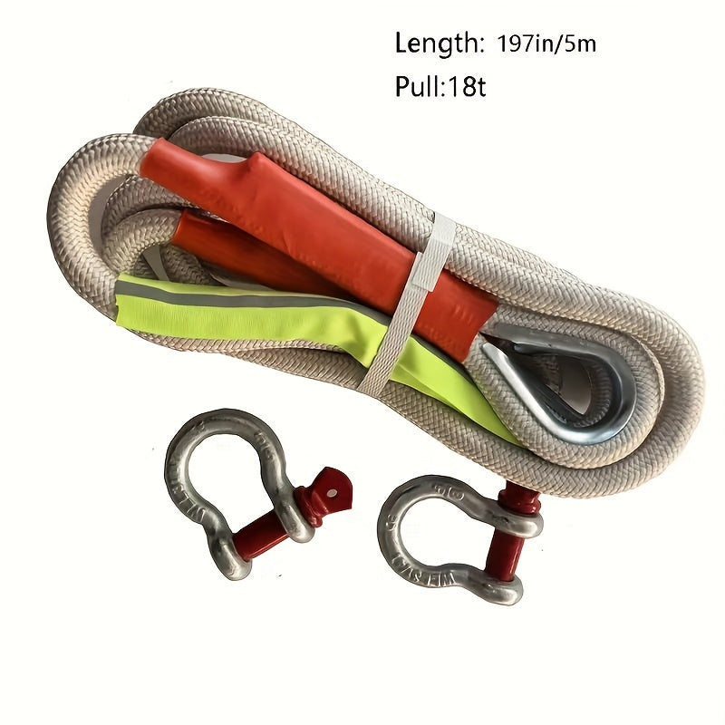 Kit de sangle de remorquage robuste 16 pieds – Crochets en U en acier, sangle de dépannage tout-terrain pour SUV, 4 capacités au choix : 6613 / 11023 / 22046 / 39683 LBS