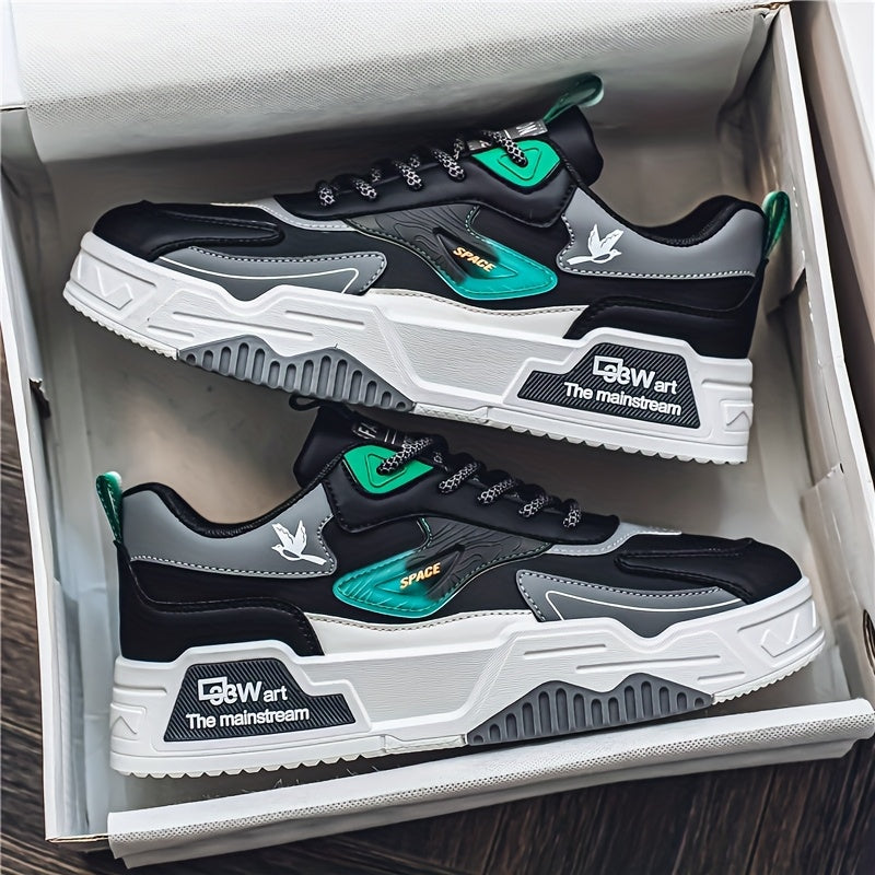 Baskets de skateboard à semelle épaisse pour homme, chaussures en toile tendance, basses, pour le sport, les loisirs et les voyages, kaki noir, pointures US 6,5-11,5