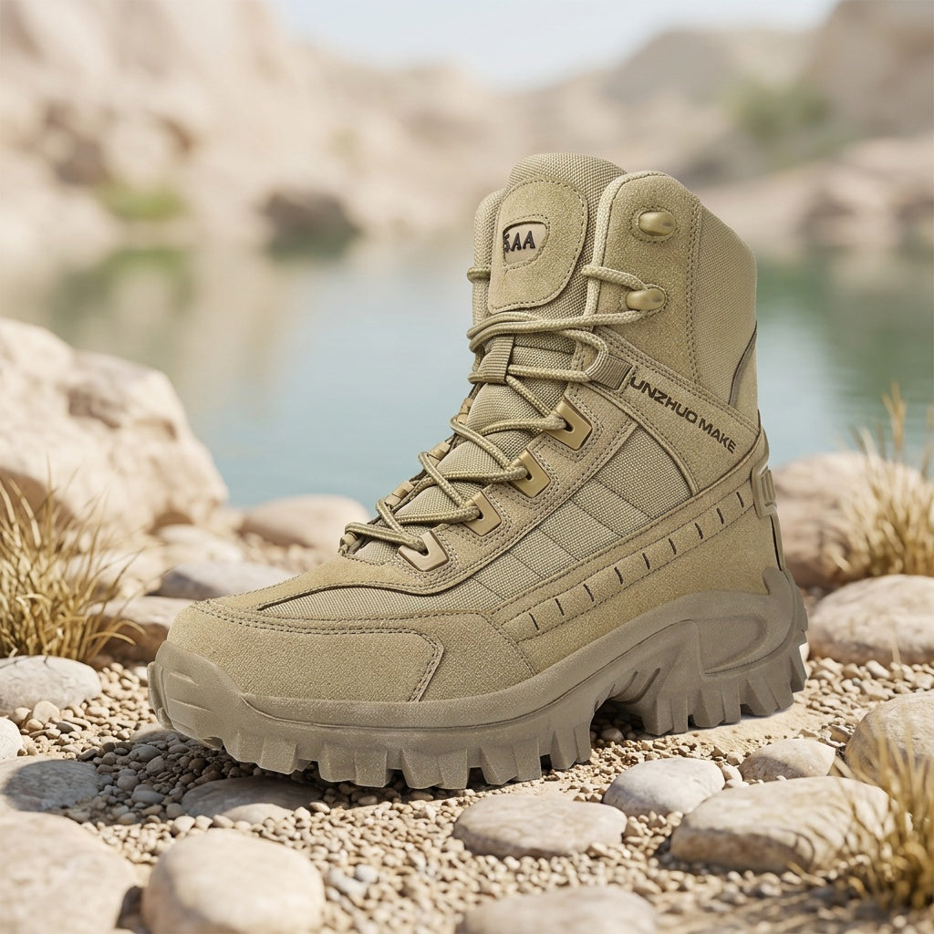 Bottes de randonnée tactiques montantes légères pour hommes – Bottes d'extérieur durables et antidérapantes pour la jungle, la chasse et les voyages d'aventure, toutes saisons, vert armée, marron foncé, sable, US 6,5-12