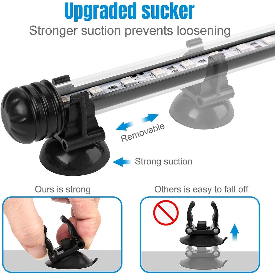 Éclairage LED submersible pour aquarium, lumière multicolore sous-marine pour aquarium, de 19 cm à 89 cm - Tailles multiples, 9 à 66 LED pour décoration d'aquarium d'eau douce et d'eau de mer