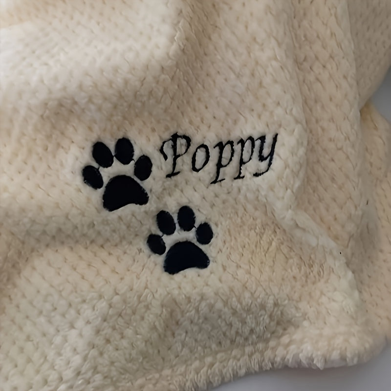 Couverture pour animaux de compagnie brodée personnalisée – Plaid personnalisé avec nom ou initiales, couverture douillette et douce pour petits chiens et chats, cadeau de décoration chaleureux pour panier d'animal