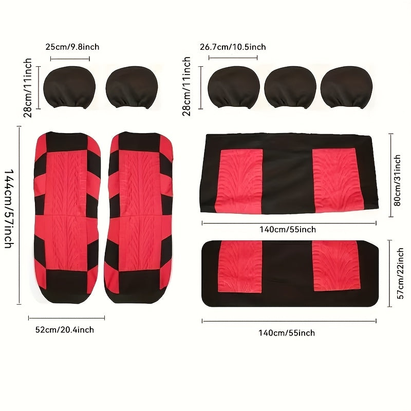 Housses de siège auto universelles pour véhicules 5 places - Motif papillon et pneu, tissu épais respirant et résistant à l'usure, ensemble complet de protection des sièges avant et arrière, convient à la plupart des voitures, camions et SUV
