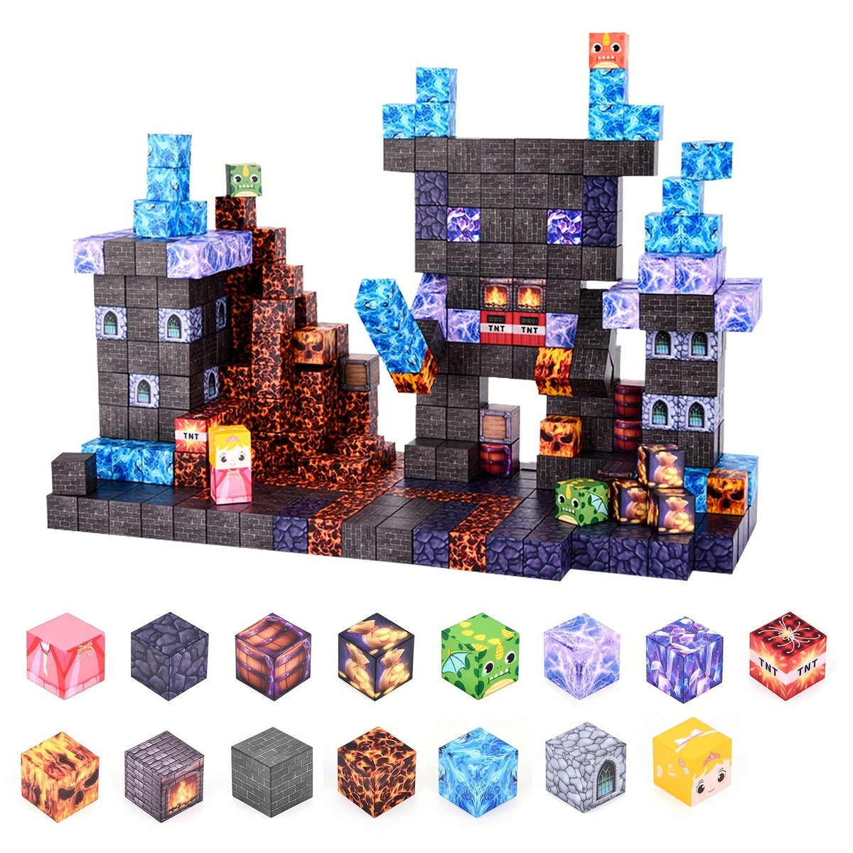 Kit de blocs de construction magnétiques, 100 ou 162 pièces - Ensemble de construction éducatif STEM, tuiles magnétiques pour garçons et filles, jouet de construction créatif en 3D, cadeau d'anniversaire, de Pâques ou de Noël pour enfants